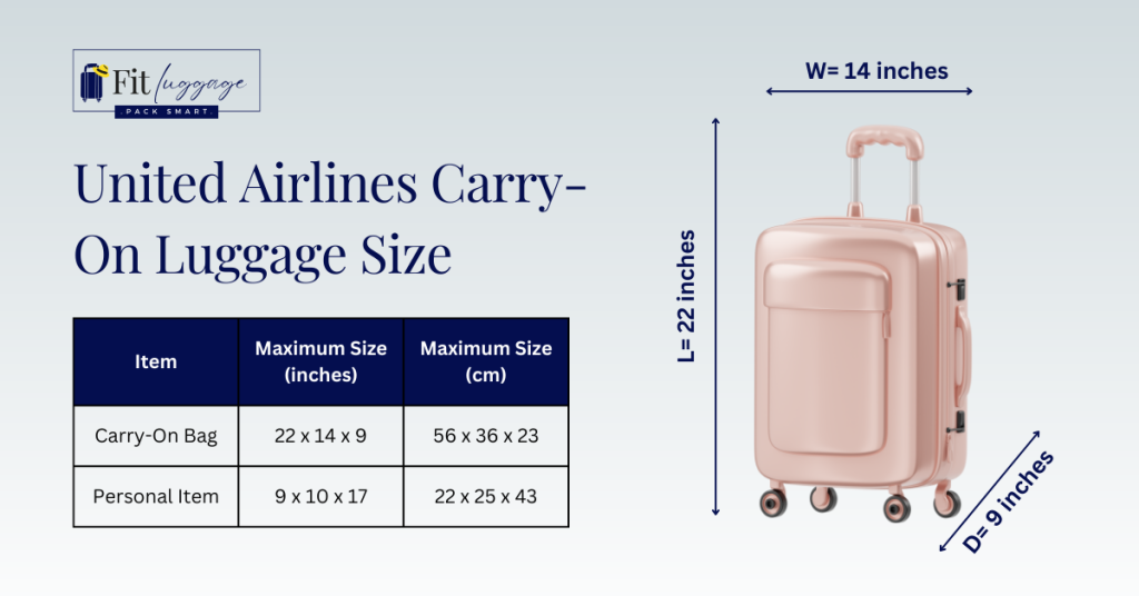 united airlines carry-on luggage size